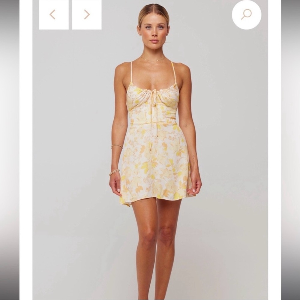 RESA Yellow Floral Mini Dress